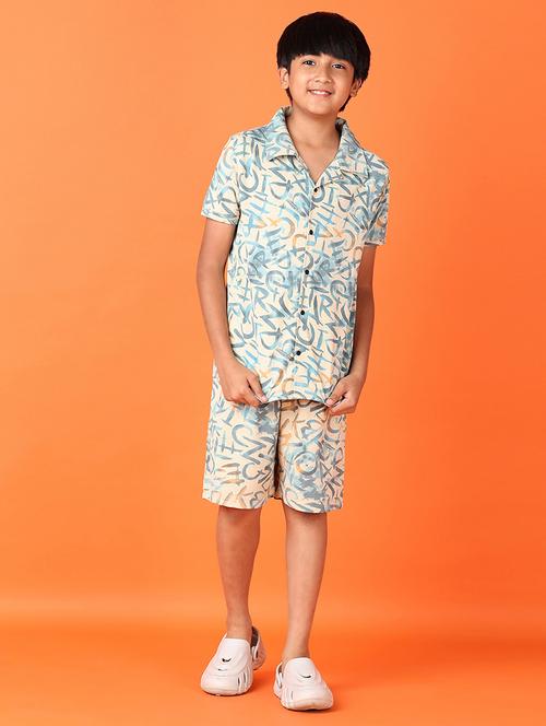boys printed shirt and shorts set - 21613351 -  Standard Image - 0