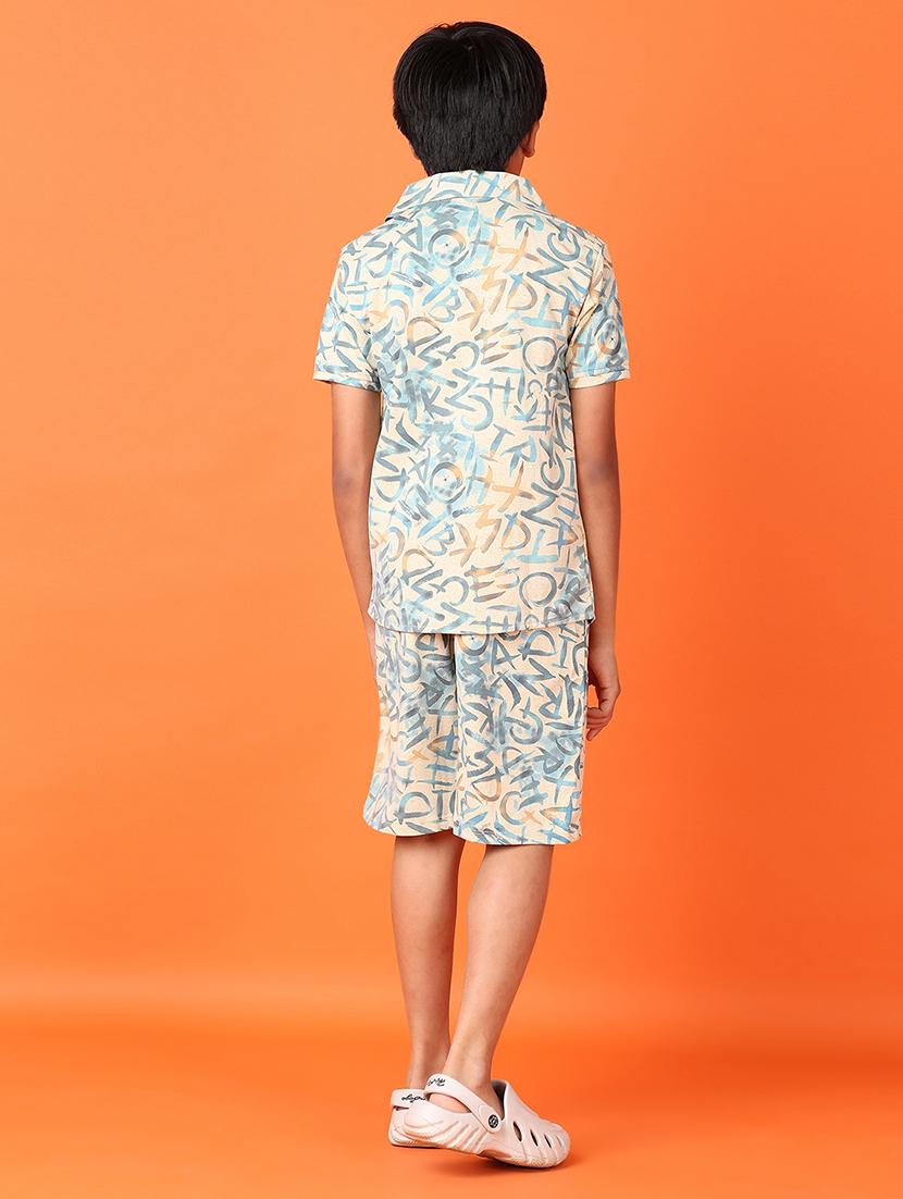 boys printed shirt and shorts set - 21613351 - Standard Image - 3