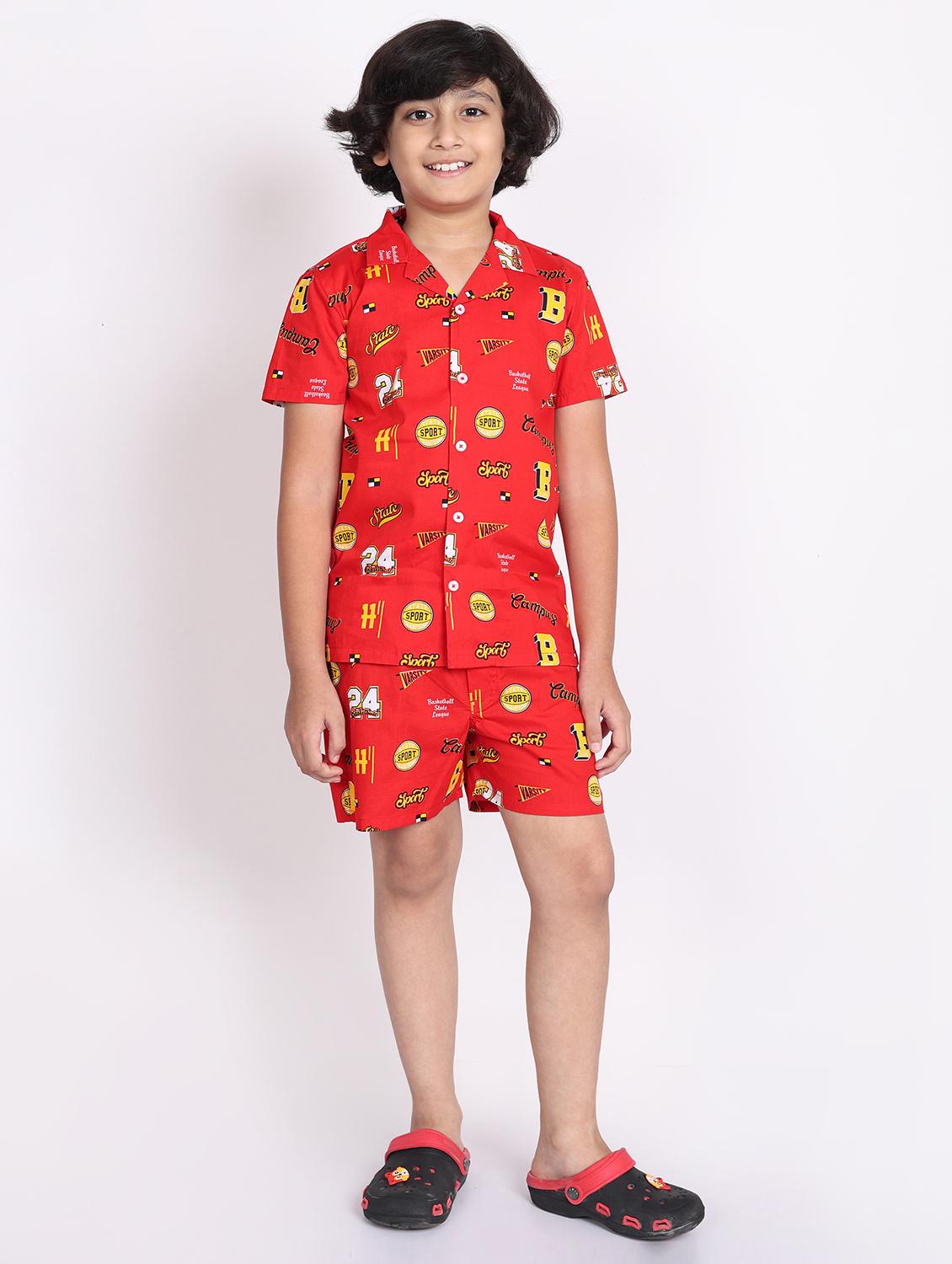 boys printed shorts co-ords set - 21613443 - Zoom Image - 0