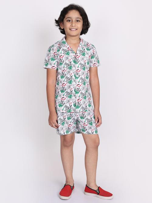 boys printed shorts co-ords set - 21613444 -  Standard Image - 0