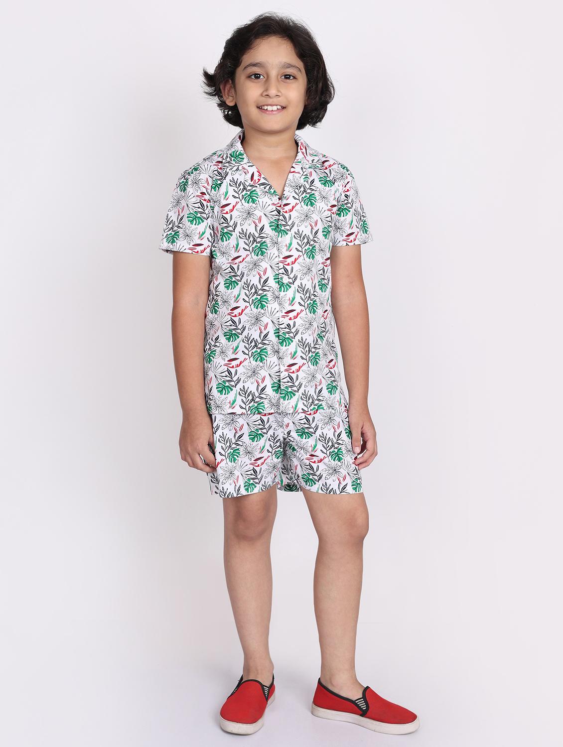 boys printed shorts co-ords set - 21613444 -  Zoom Image - 0