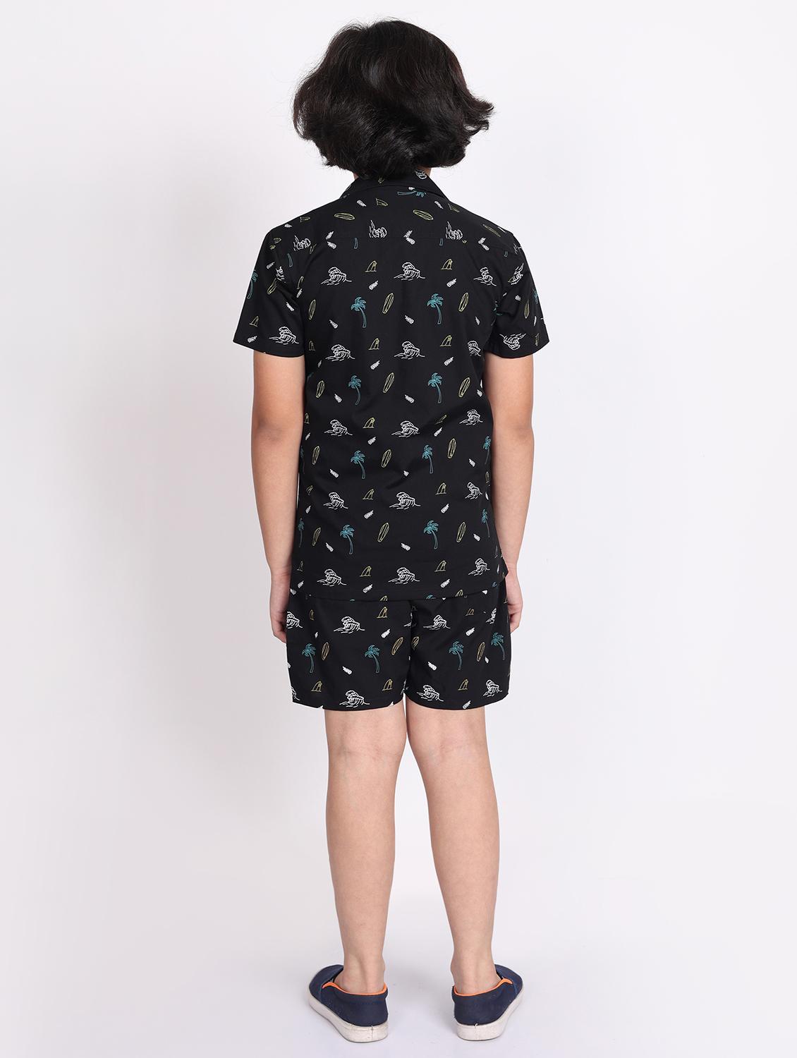boys printed shorts co-ords set - 21613445 - Standard Image - 3