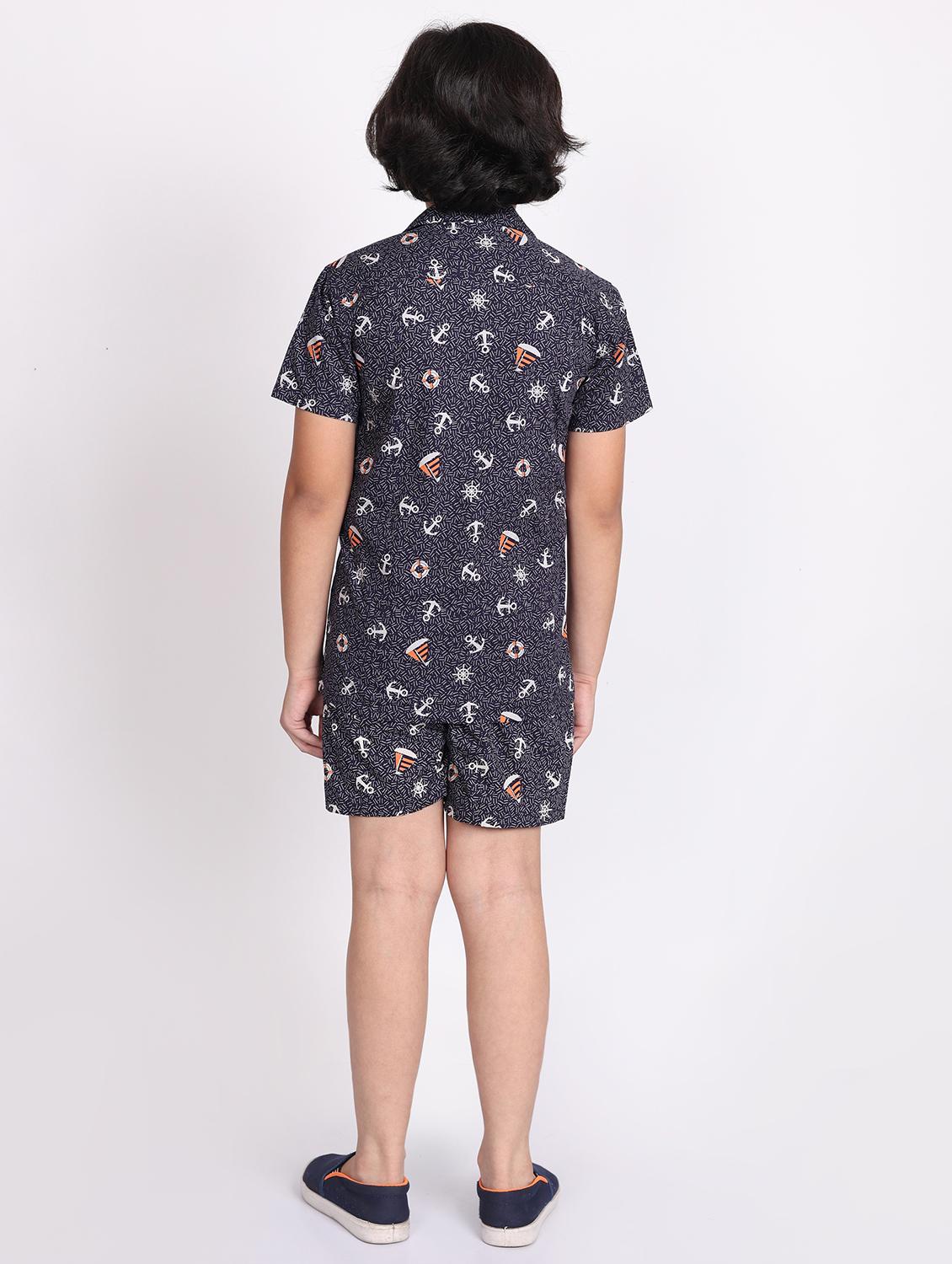boys printed shorts co-ords set - 21613446 - Standard Image - 3