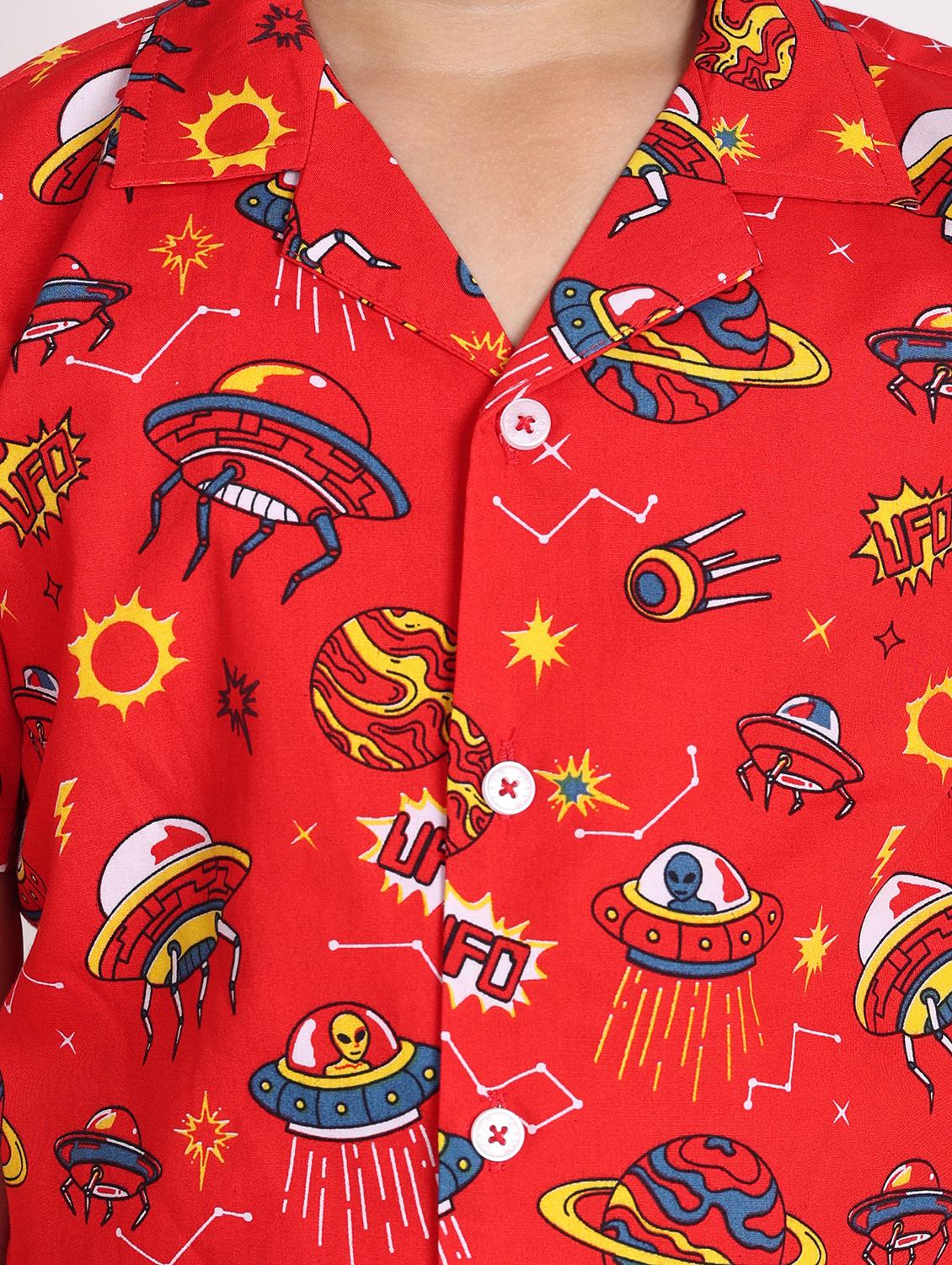 boys printed shorts co-ords set - 21613451 - Standard Image - 5