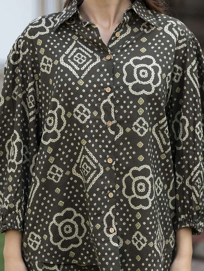 women printed long lseeve ethnic co-ord set - 21613454 - Standard Image - 5
