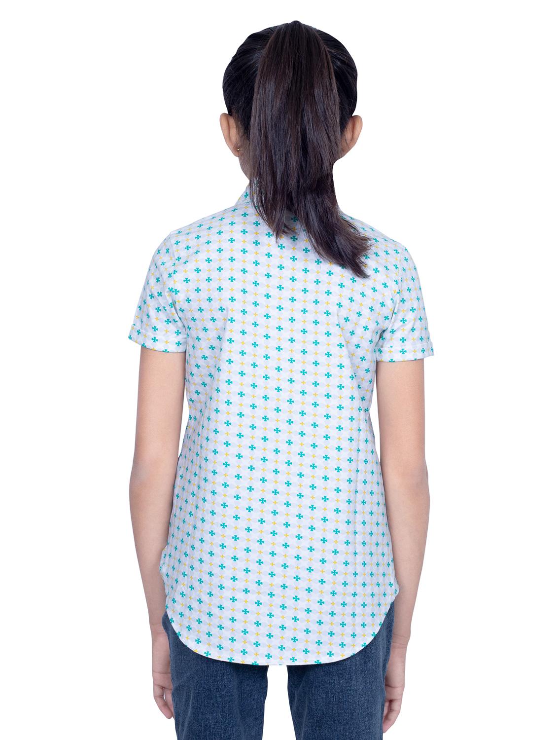 girls printed collared shirt style top - 21613456 - Standard Image - 3