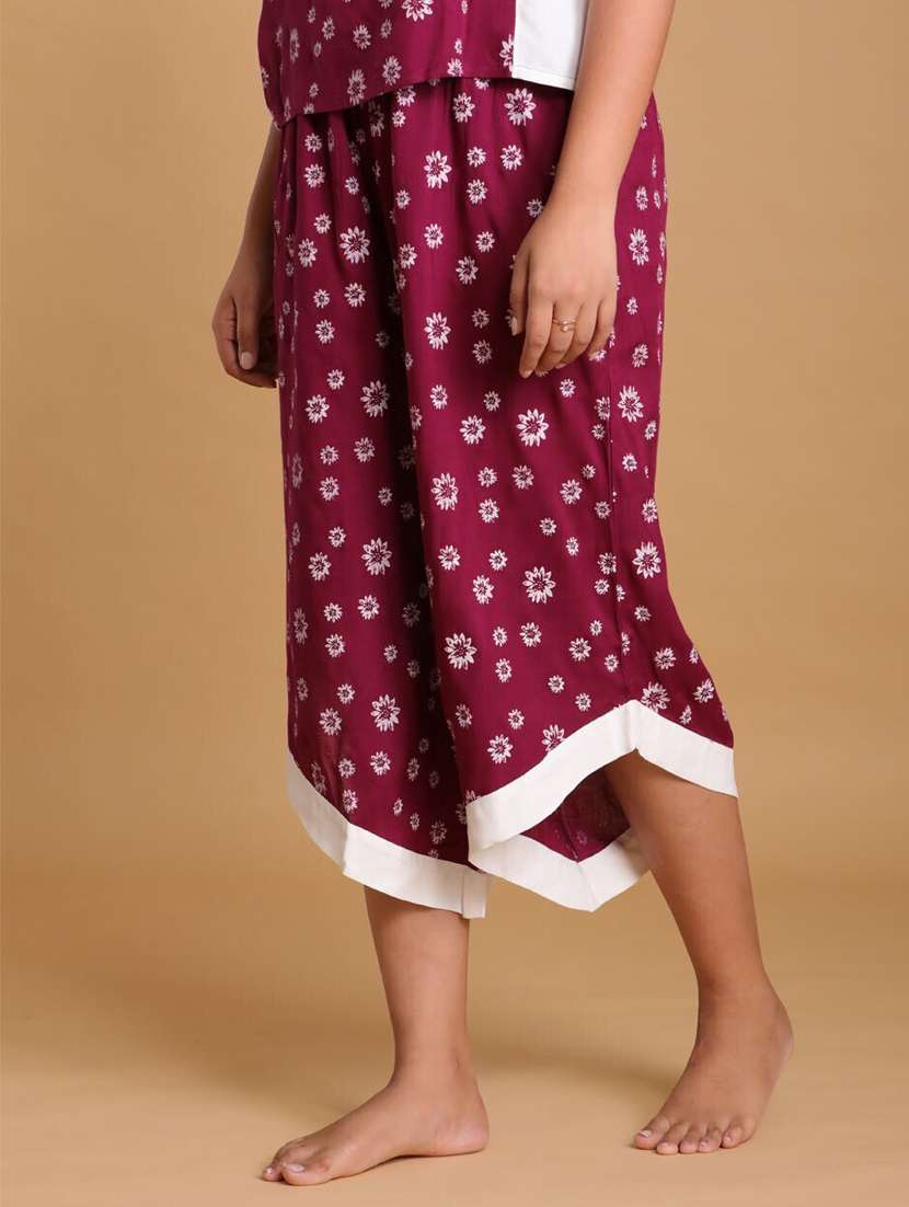women purple printed nightwear set - 21613474 -  Standard Image - 3