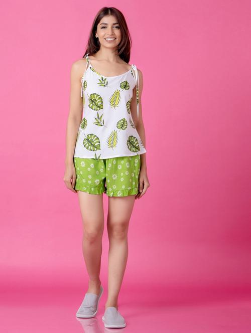 women white printed nightwear set - 21613498 - Standard Image - 0