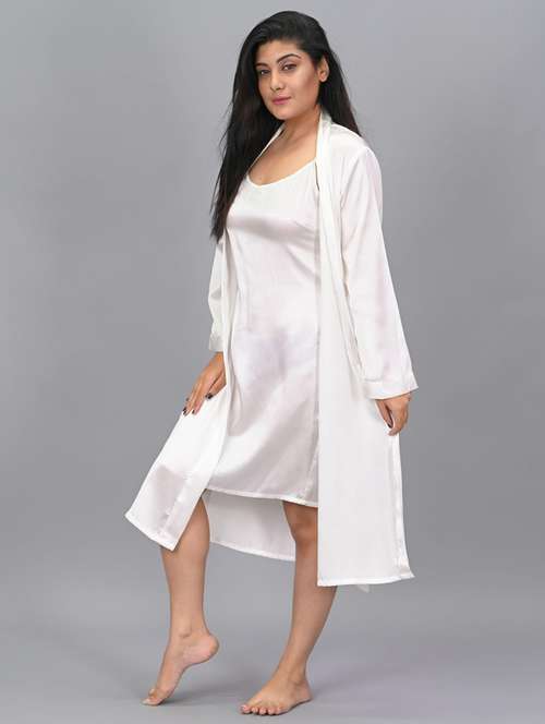 women white solid scoop neck nighty - 21613512 -  Standard Image - 0