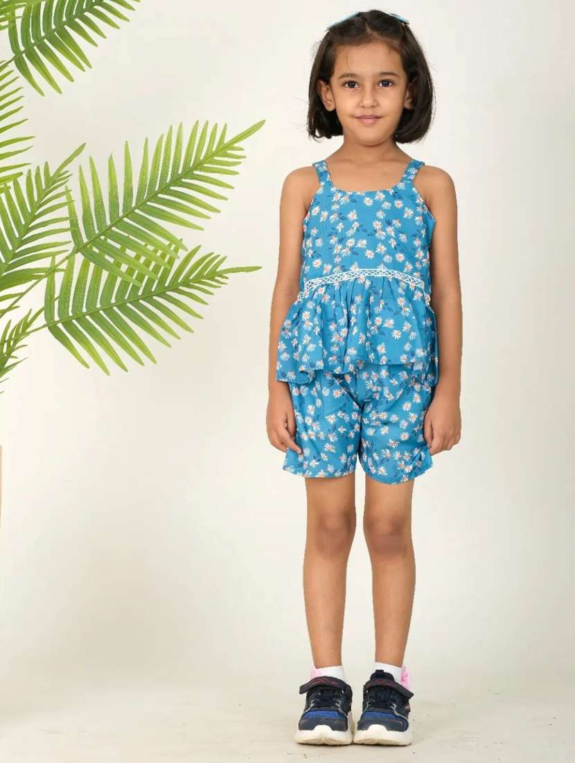 girls floral printed short sets - 21613525 -  Zoom Image - 0