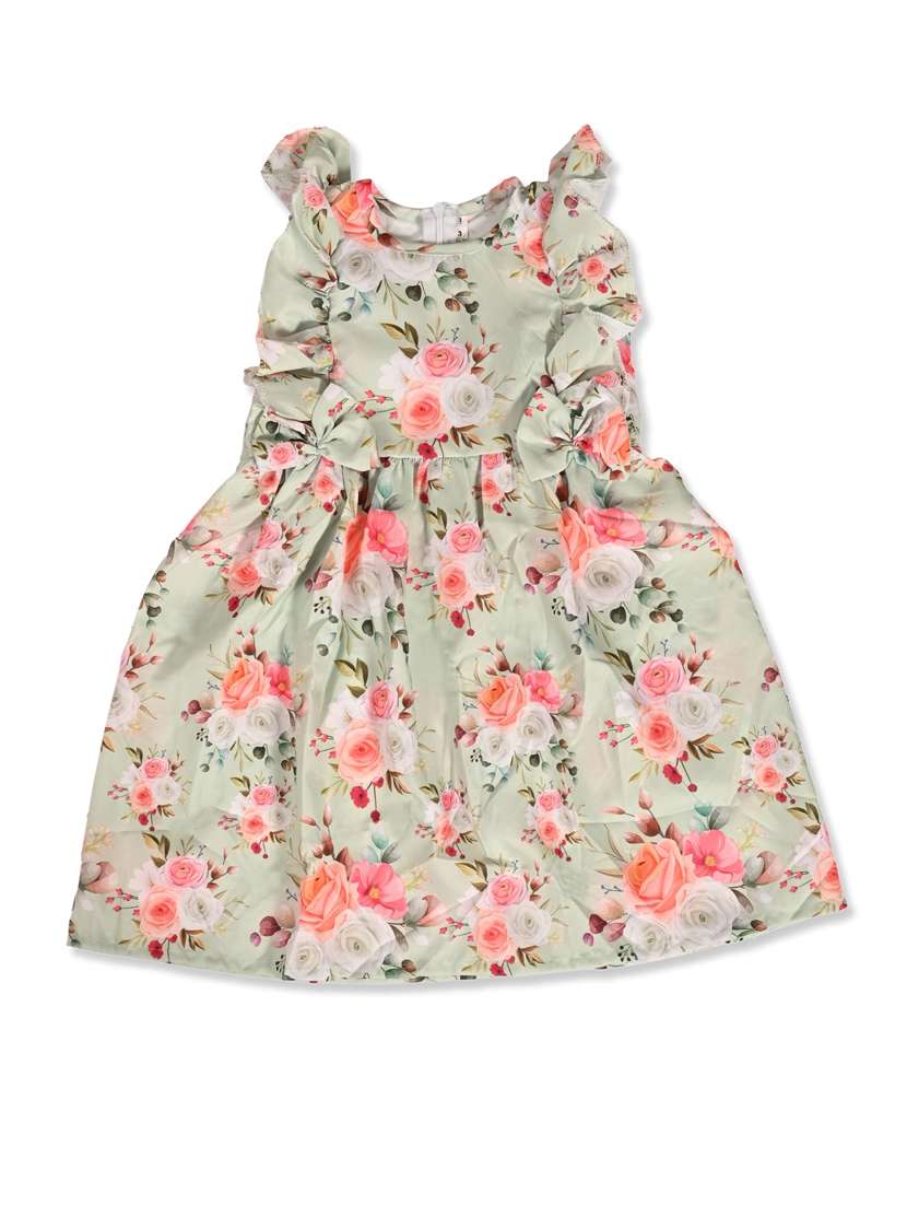girls floral printed sleeveless frock - 21613538 -  Standard Image - 3