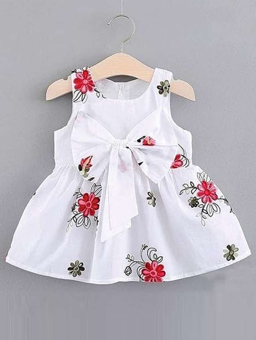 girls white floral printed frock - 21613550 -  Standard Image - 3