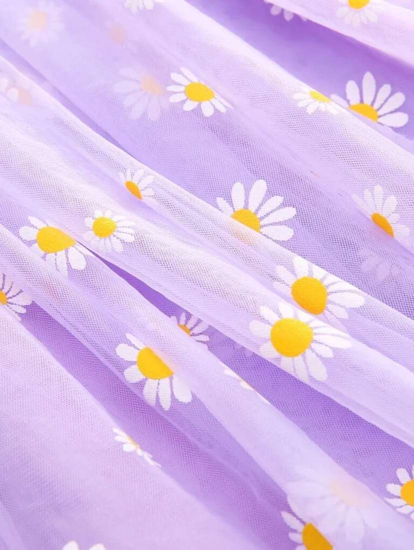 girls lavender floral printed frock - 21613551 -  Standard Image - 3