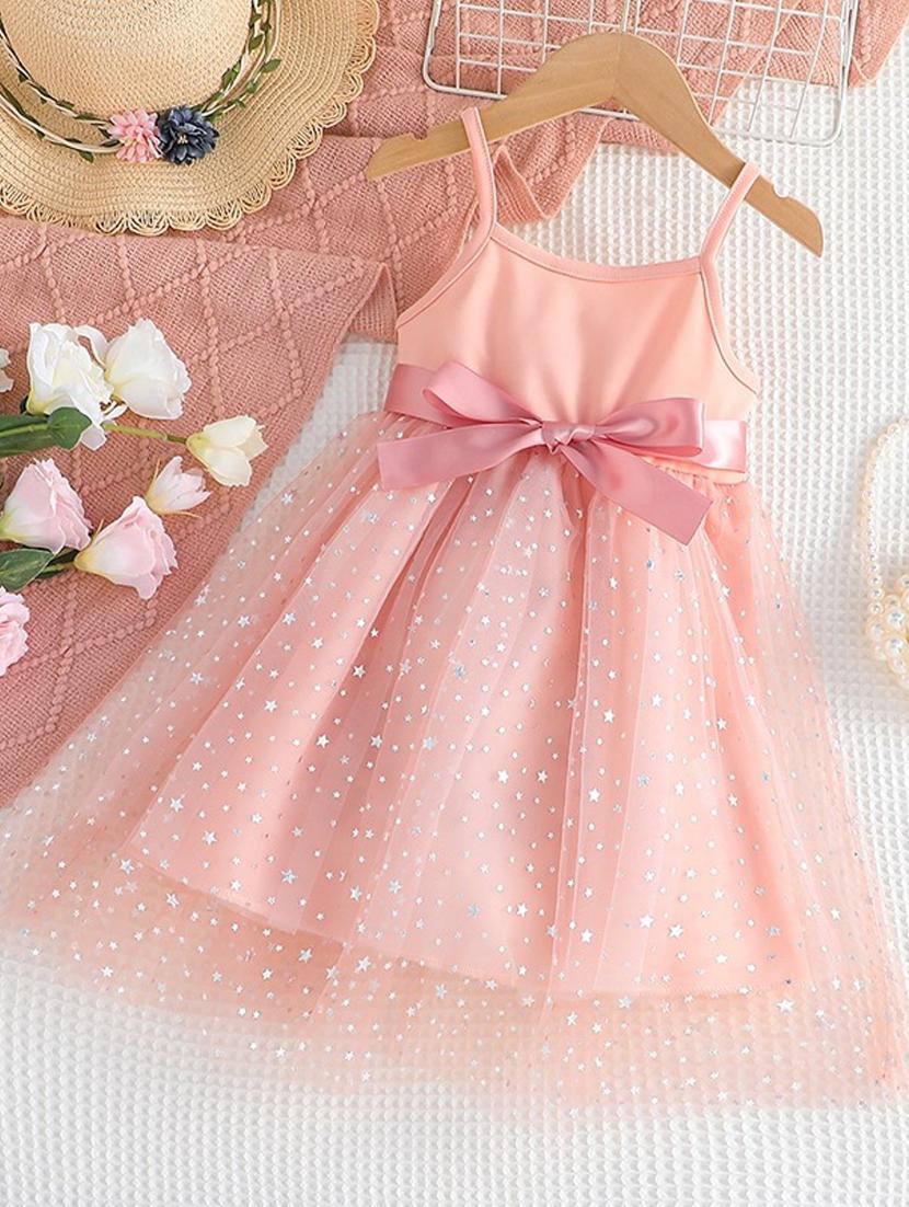 girls peach printed sleeveless frock - 21613552 - Standard Image - 3
