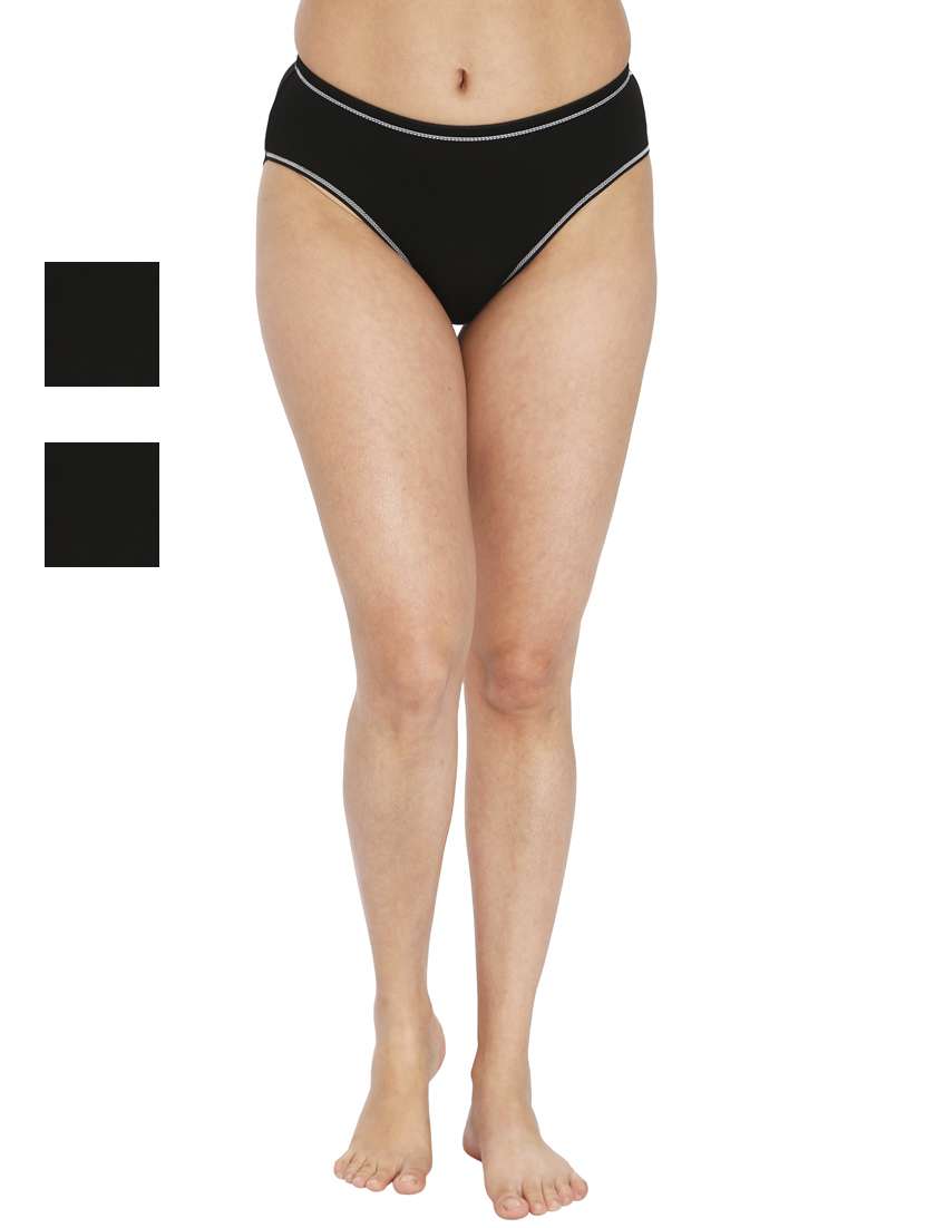 women solid full coverage panty combo