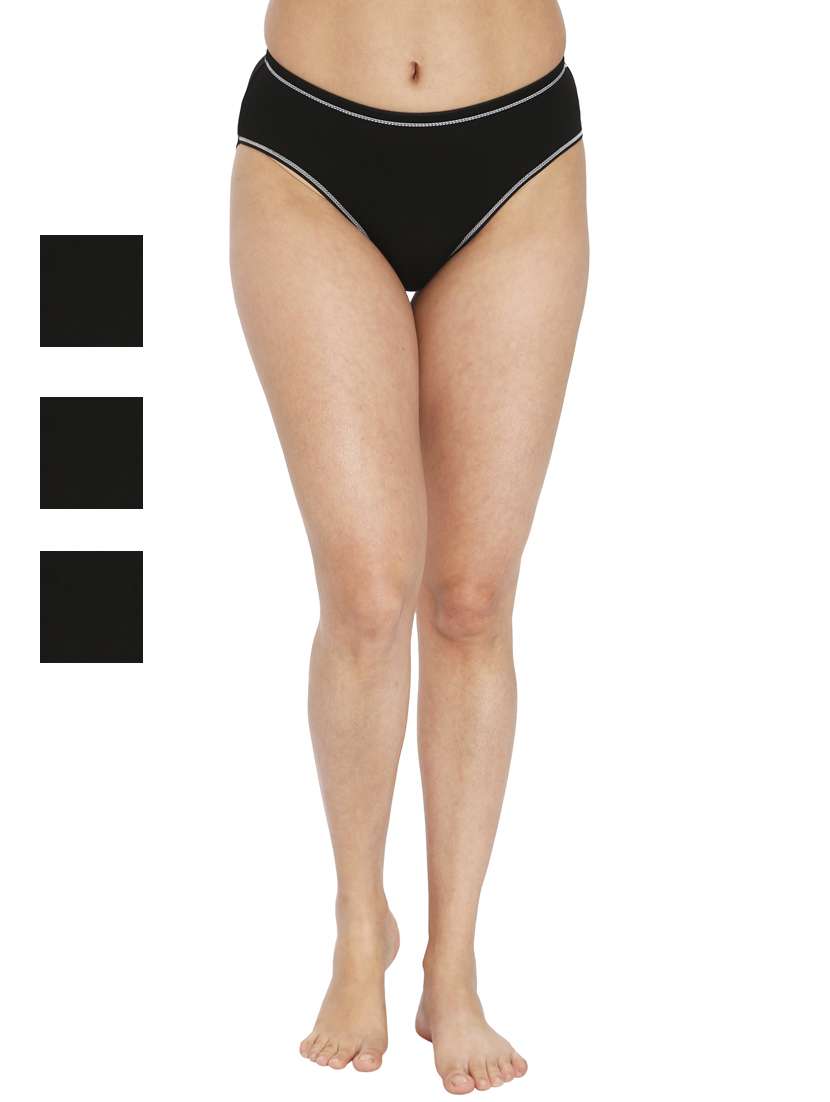 women solid full coverage panty combo