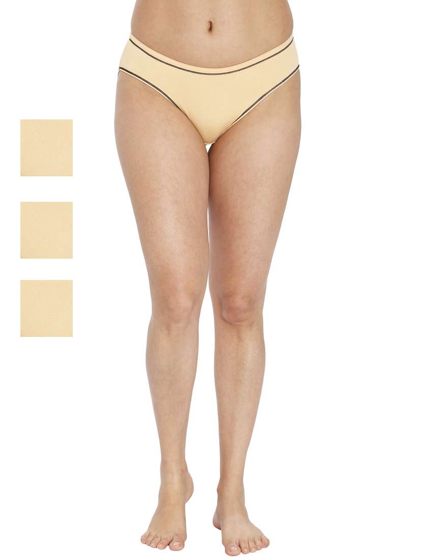 women solid full coverage panty combo