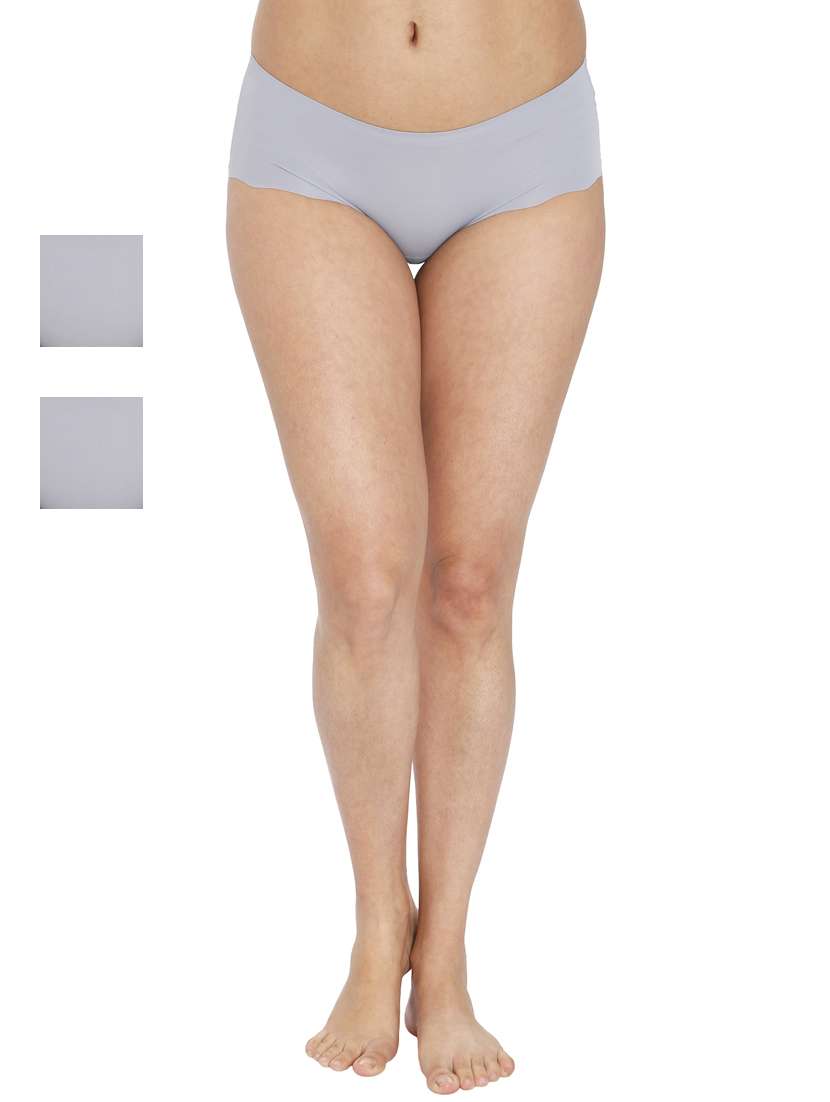 women solid black panty combo