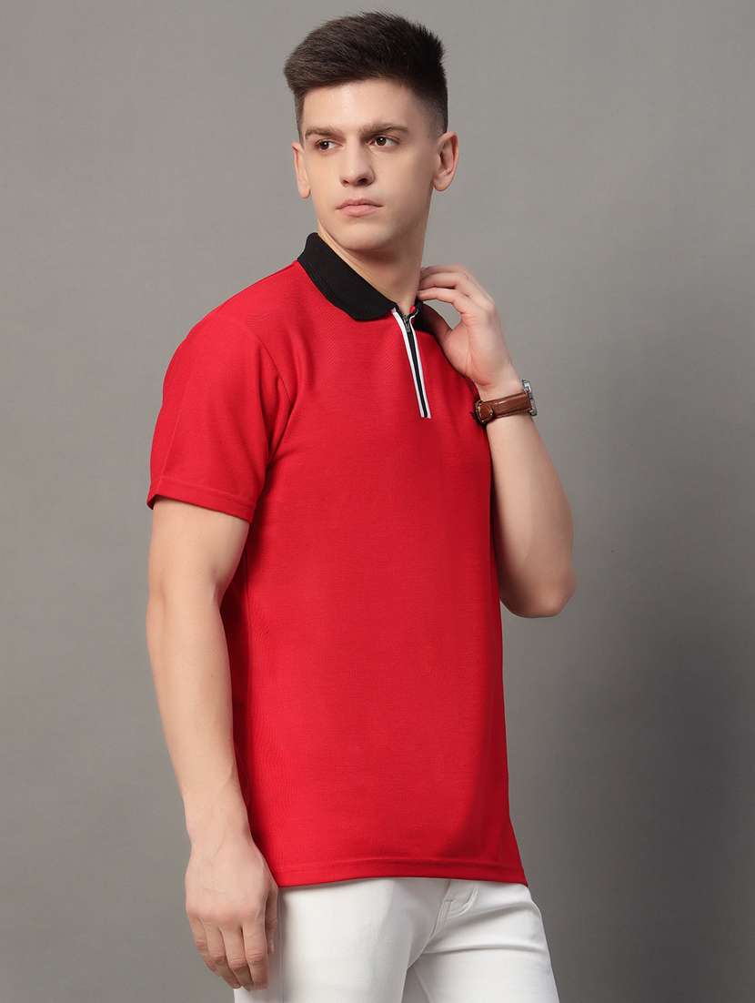 men regular fit plain polo t-shirt