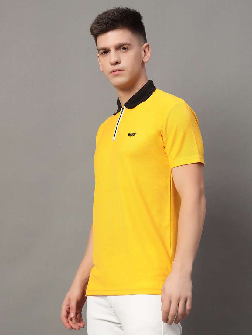 men regular fit plain polo t-shirt