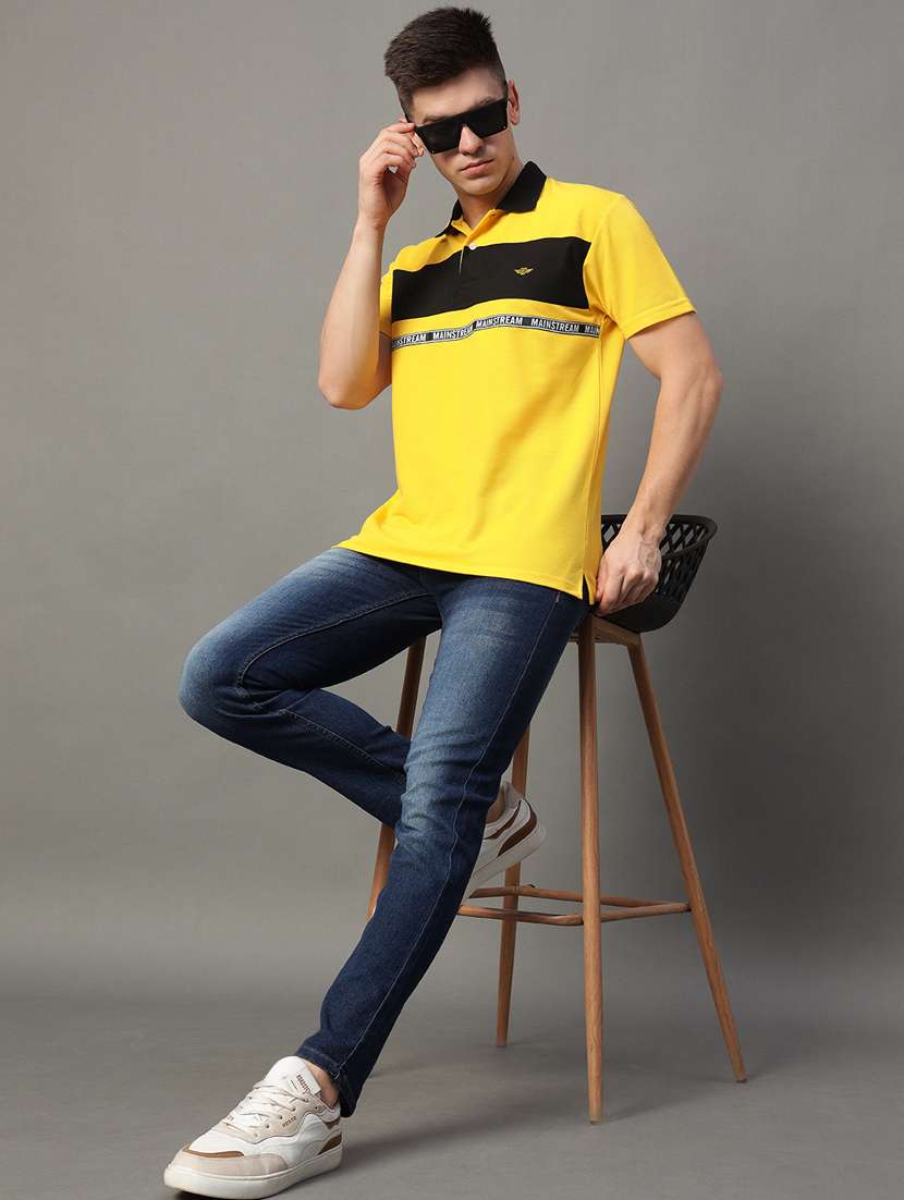 men regular fit color block polo t-shirt - 21613773 -  Standard Image - 3
