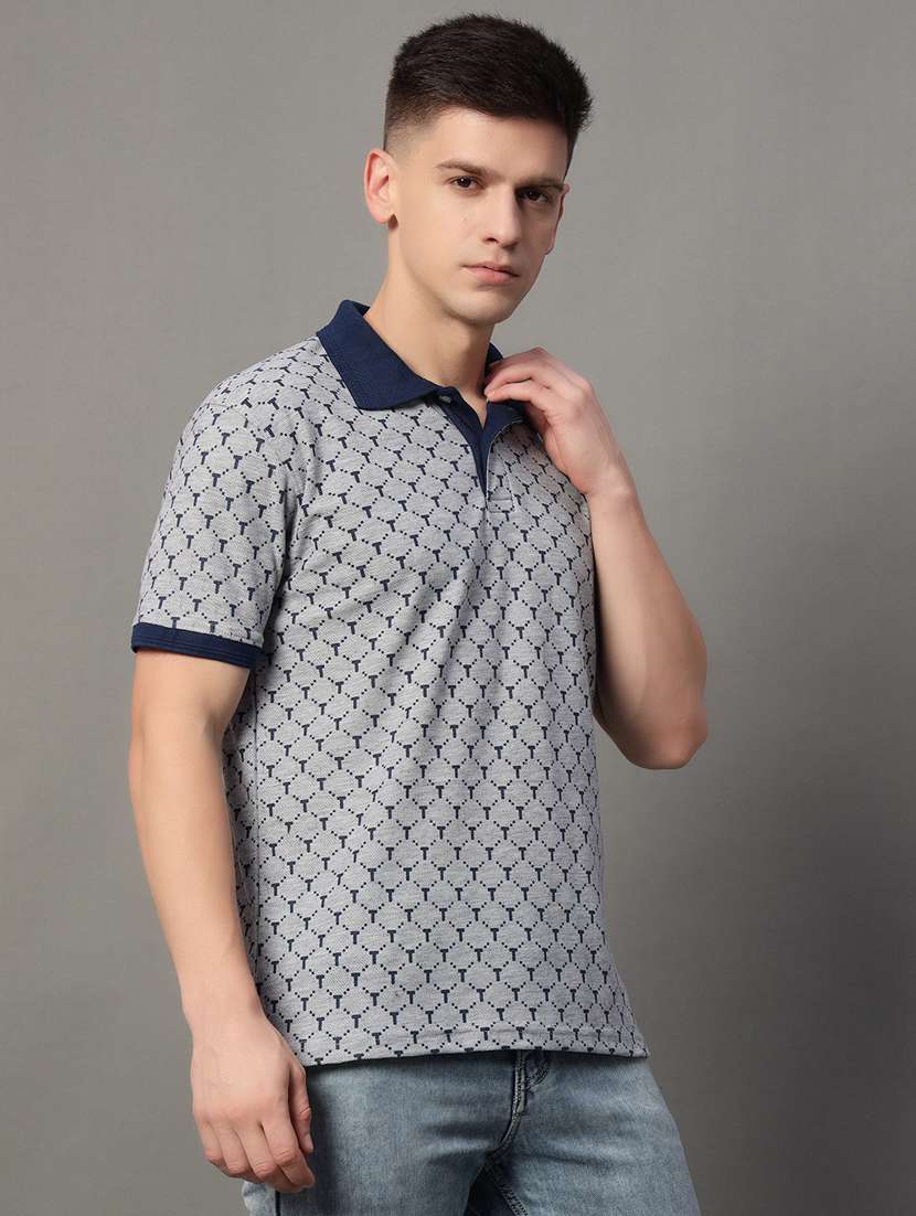 men regular fit graphic printed polo t-shirt