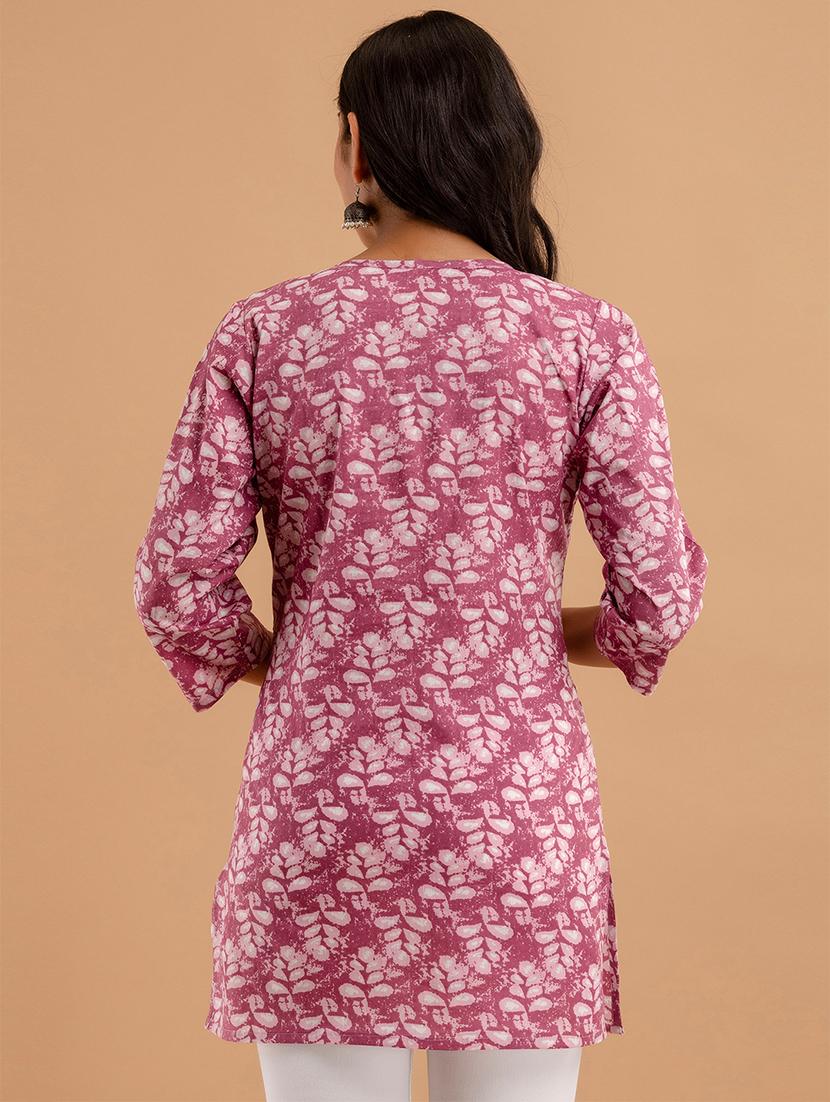 women three quarter sleeve straight kurti - 21613809 - Standard Image - 3