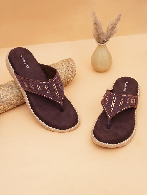 women brown slip on sandal - 21613849 - Standard Image - 0