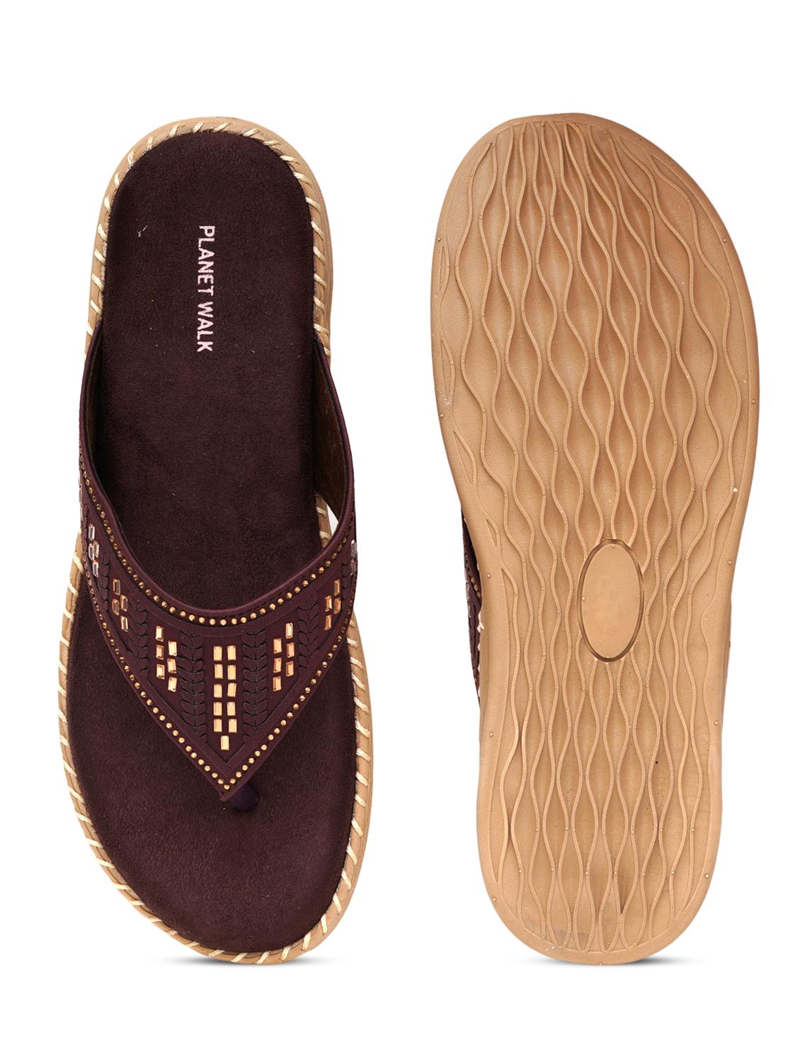 women brown slip on sandal - 21613849 - Standard Image - 5