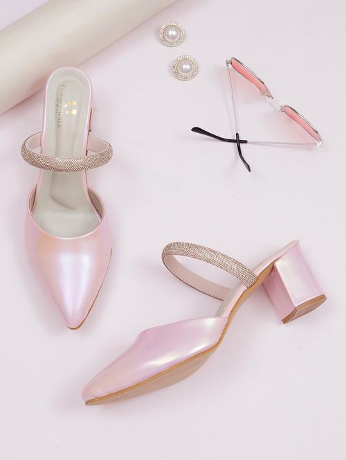 women pink block heel sandal - 21613857 - Standard Image - 0