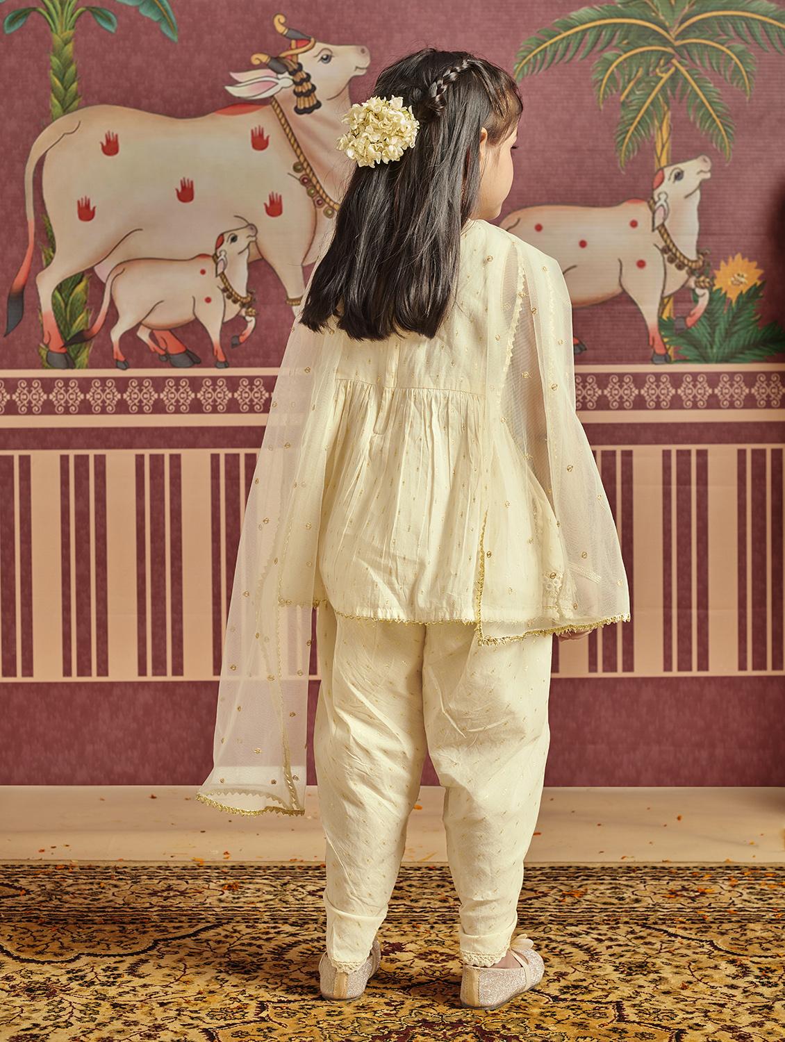 girls self design festive wear ethnic set - 21613955 - Standard Image - 3