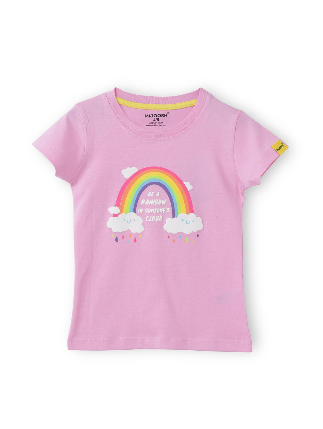 girls front print short sleeve t-shirt - 21614011 - Zoom Image - 0