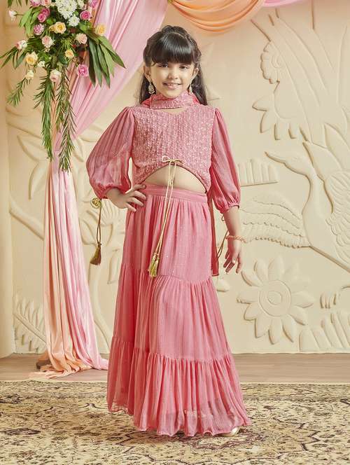 girls embroidered lehenga choli set