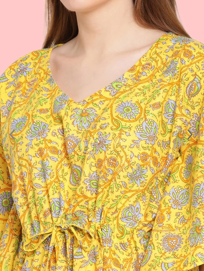 women yellow printed nightwear set - 21614090 - Standard Image - 3