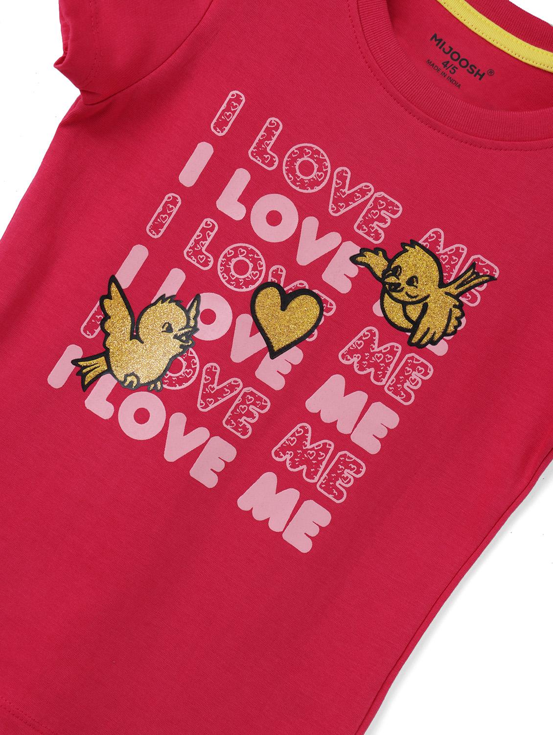 girls front print short sleeve t-shirt - 21614154 - Standard Image - 3