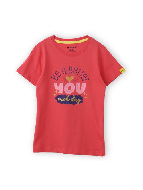girls front print short sleeve t-shirt - 21614919 - Standard Image - 0
