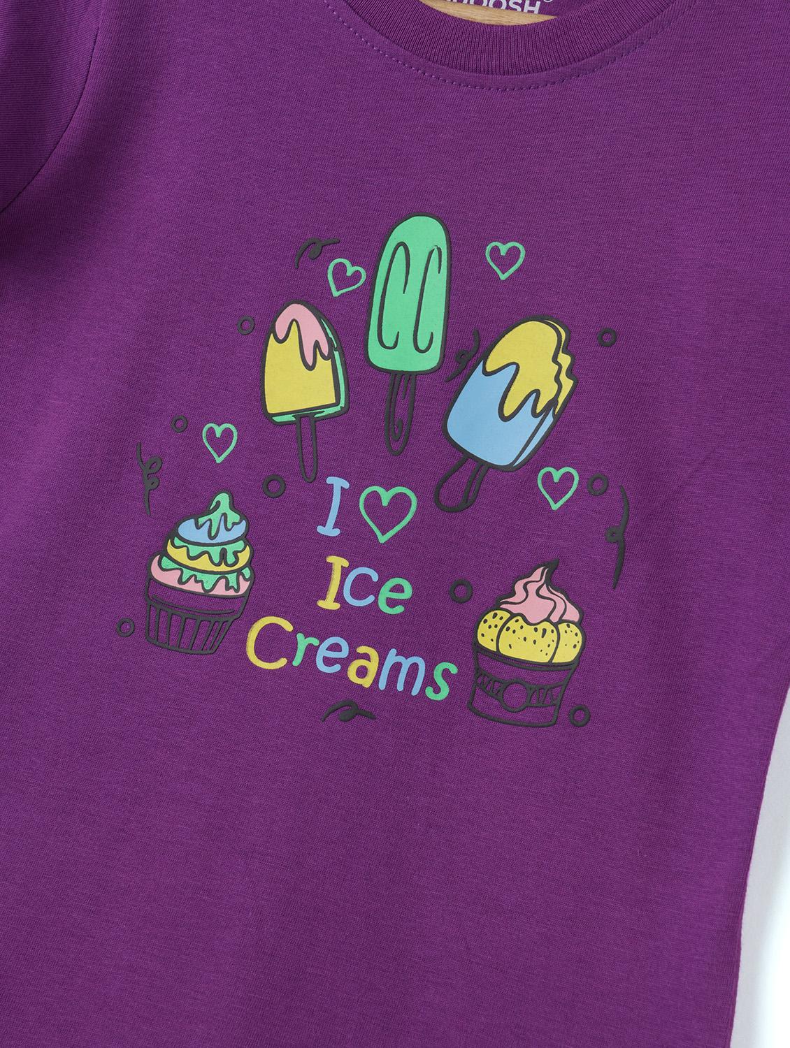 girls front print short sleeve t-shirt - 21614923 - Standard Image - 3