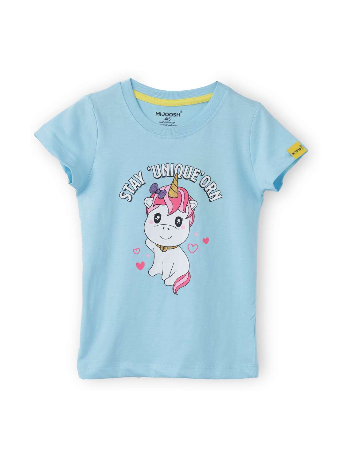 girls front print short sleeve t-shirt