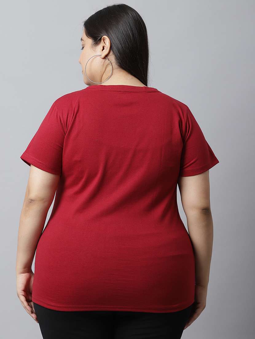 women typographic chest printed plus size t-shirt - 21615075 - Standard Image - 3