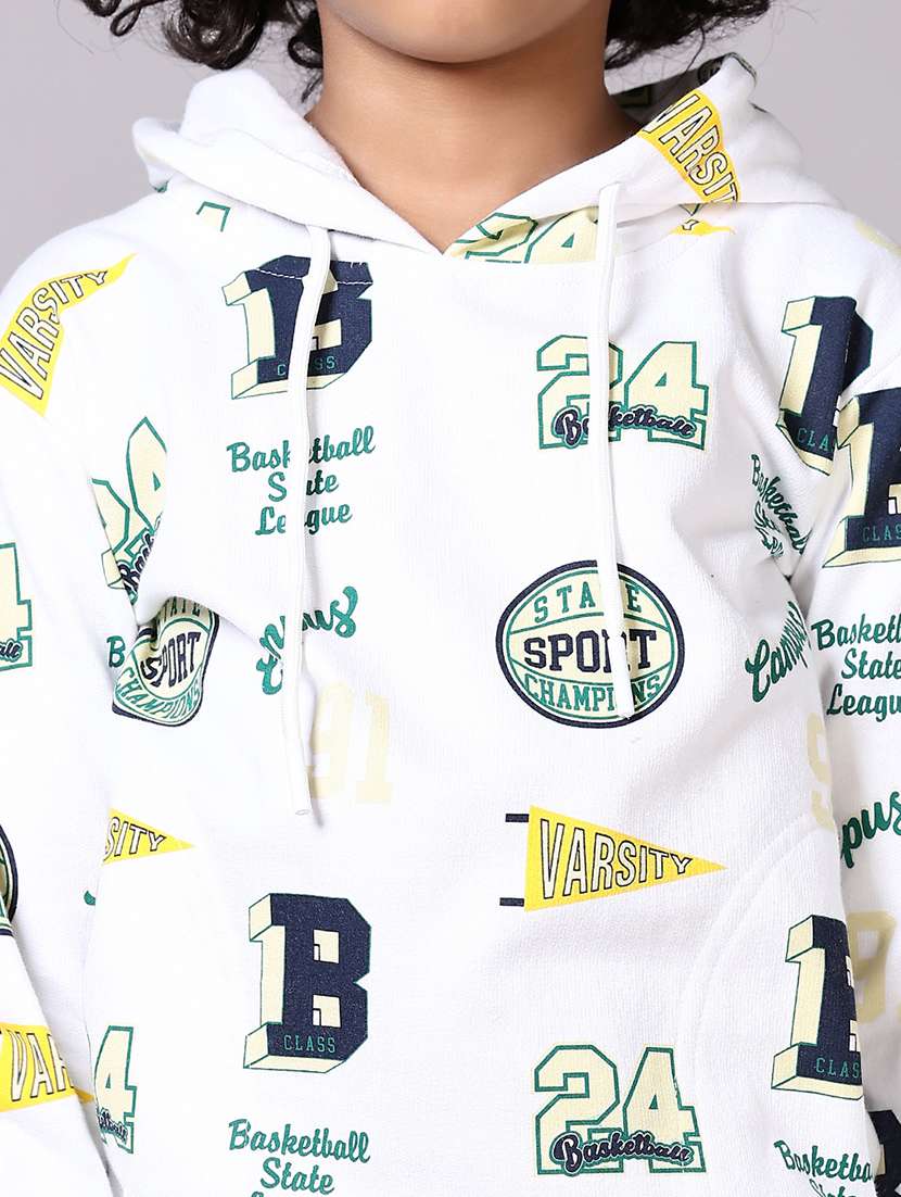 white cotton all over print sweatshirt - 21615655 -  Standard Image - 5