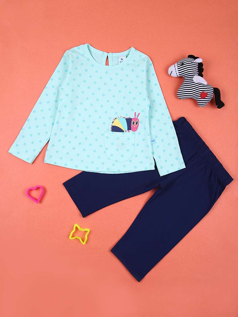 girls printed full length set