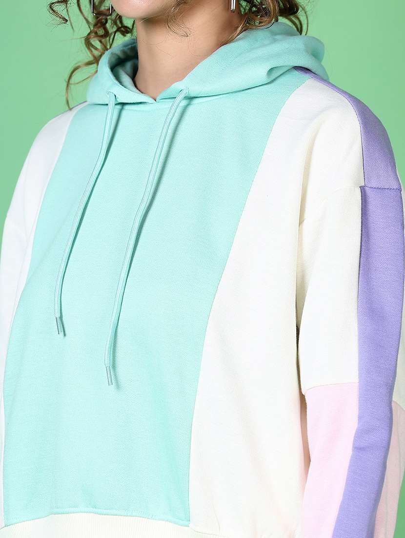 women color blocked hooded sweatshirt - 21615693 -  Standard Image - 5