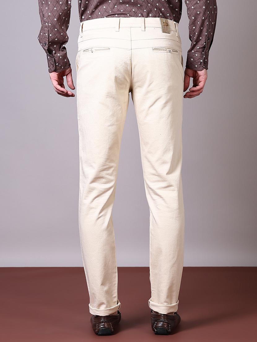 men solid mid rise chinos trouser - 21615714 - Standard Image - 3