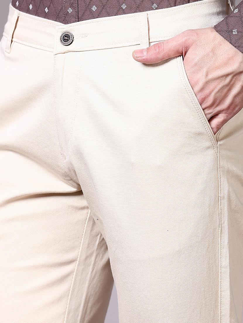 men solid mid rise chinos trouser - 21615714 - Standard Image - 5