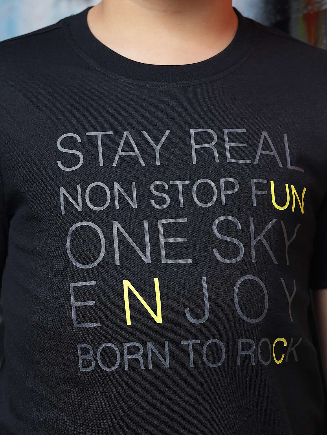 boys round neck front print short sleeves t-shirt - 21617024 - Standard Image - 5