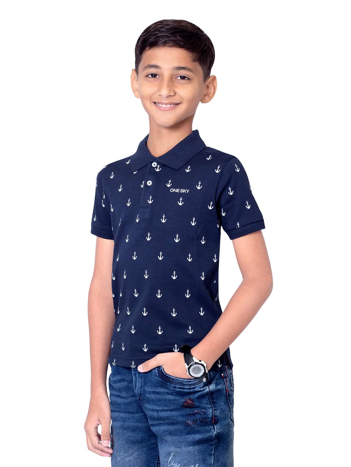 boys printed short sleeves polo t-shirt