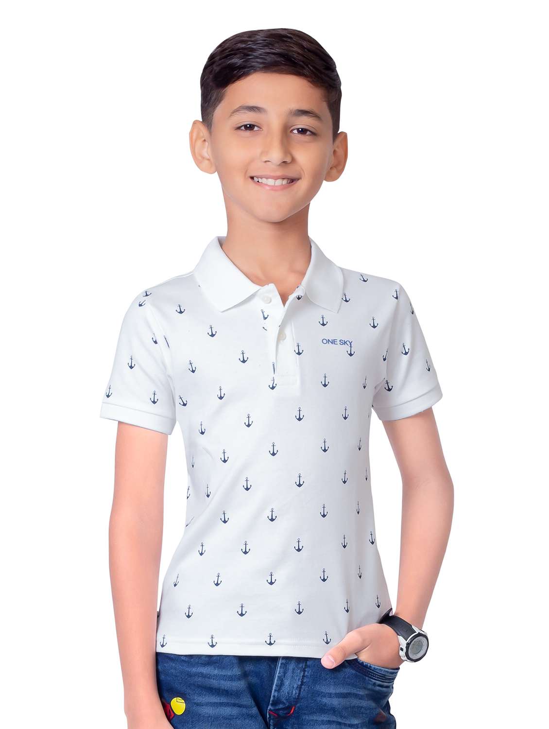 boys printed short sleeves polo t-shirt - 21617028 - Zoom Image - 0
