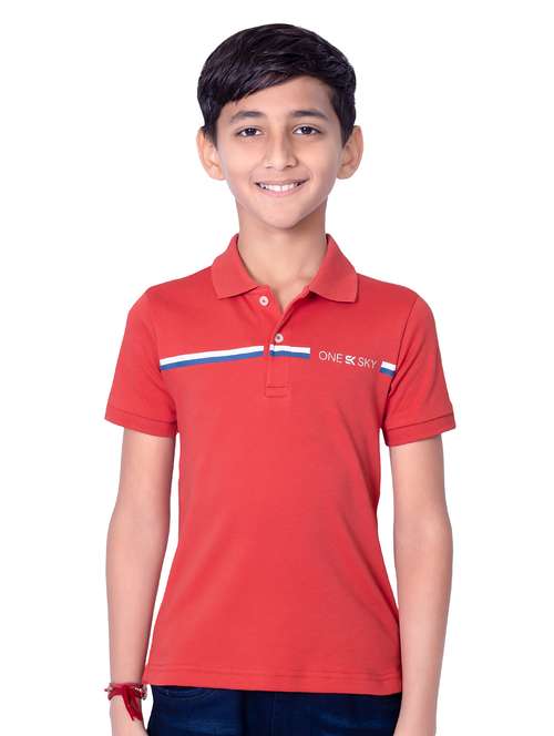 boys chest striped short sleeves polo t-shirt - 21617044 -  Standard Image - 0