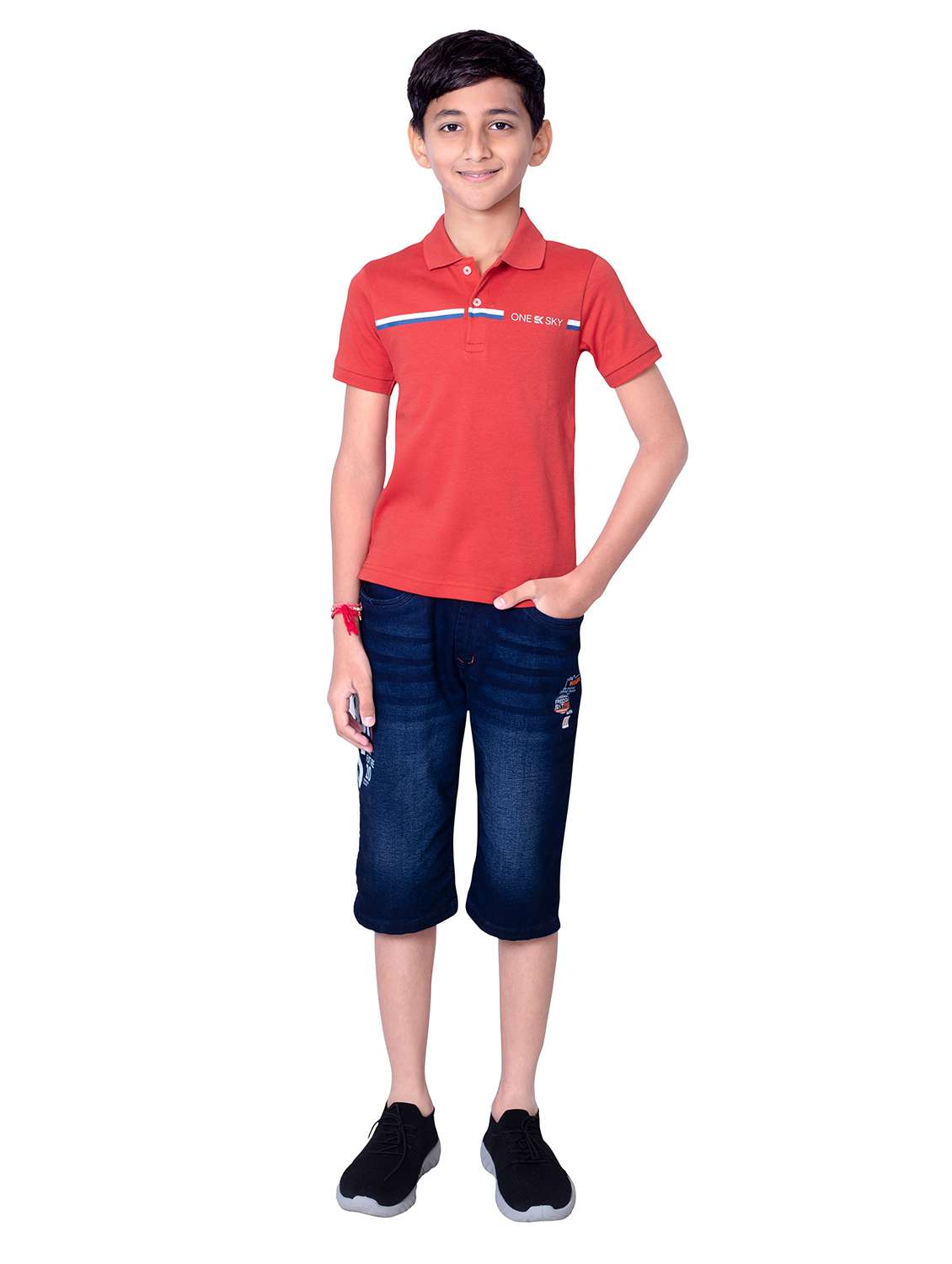 boys chest striped short sleeves polo t-shirt - 21617044 -  Standard Image - 3