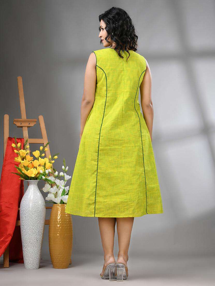 women solid sleeveless a-line ethnic dress - 21617143 -  Standard Image - 3